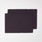 HOMESCAPES 2er-Set Schwarze Tischsets Baumwolle gerippt, Platzsets rechteckig aus Stoff, waschbare Platzdeckchen