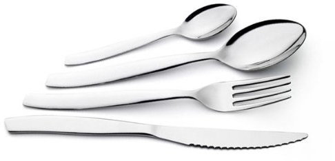 EME SERVIZIO POSATE 48 PEZZI MADE IN ITALY COMPLETO 12 PERSONE ACCIAIO INOX 18/C SHARK MODERNE