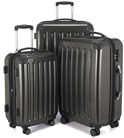 Hauptstadtkoffer ALEX - 3er Kofferset - Handgepäckskoffer 55 cm, mittelgroßer Koffer 65 cm + großer Reisekoffer 75 cm, Hartschale ABS/PC, TSA, Graphit