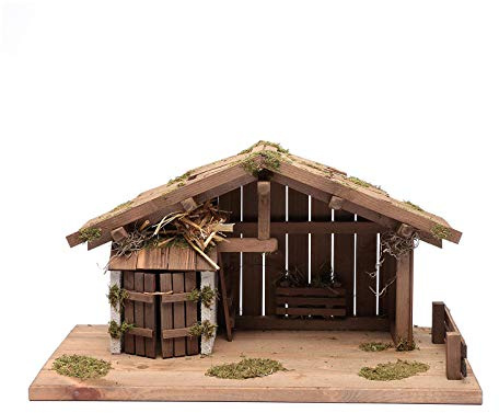 Holyart Stalla 25x50x25 cm con Stanza Accessorio presepe per statuina 10 cm