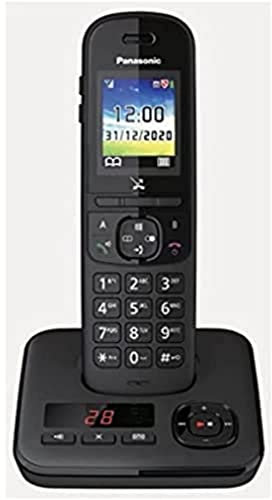 Panasonic KX-TGH720FRB DECT Téléphone Numérique Sans Fil Répondeur, Base et Combiné, Haut-Parleur Mains Libres, Identification de l'Appelant, Blocage des Appels Indésirables, Écran LCD Couleur, Noir