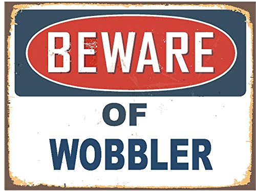 ANY AND ALL GRAPHICS WOBBLER 9X12 Beware of Blue Rustic Vintage Affect Novelty Aluminum Parking Sign