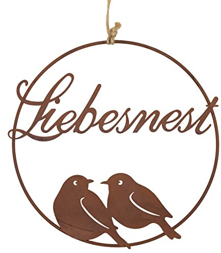 Metall Ring Birdy Liebesnest 2 Vögel braun Liebe Kranz Fensterhänger Fensterdeko Türdeko Dekokranz Frühling D18cm