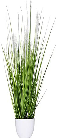 VIVANNO Kunstgras Kunstpflanze Pampasgras künstlich Pampas 80 cm im weißen Topf