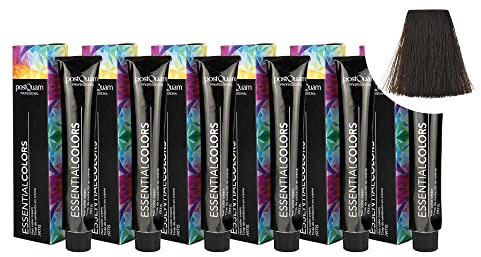 PostQuam - 6er Pack Professionelle Haarfarben mit Hoher Deckkraft - Permanente Haartönung 100% Grauabdeckung Gleichmäßige und Dauerhafte Natürliche Haarfarbe - Mehr als 90 Haarfärbemittel