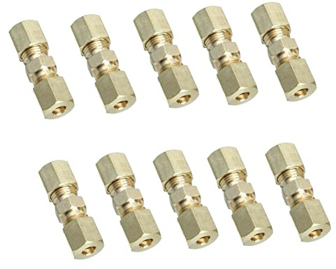 Aublinto Universal Bremsleitungsverbinder,10 Stück Kupfer Stahl Bremsleitungen Auto Hydraulische Bremsleitungs Schnellkupplung aus Messing