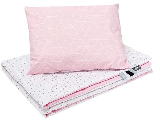 Bellochi Kinderbettwäsche 100x135 aus 100% Baumwolle, Kinderbettdecke 100x135 Set mit Kissen, Kinderdecke 100x135 weich und atmungsaktiv - Aurora