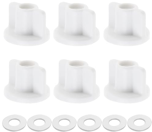 Create idea 6 Set Toilet Seat Back Nut Washer Kit M6 Thread Toilet Seat Bottom Fixing Replacement Toilet Hardware Replacement for Top Mount Toilet Seat Hinges
