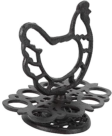 MAGICLULU Estante para Huevos Retro De Hierro Fundido Vintage Soporte Resistente para Guardar Huevos Negros Adecuado para Cocina y Restaurante Organizador Práctico