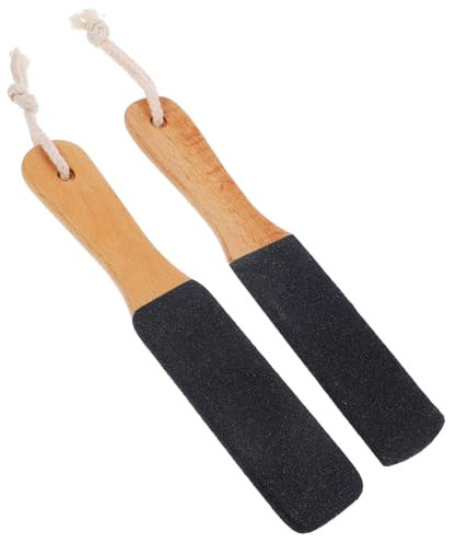 Housoutil 2stücke Fußpflegewerkzeug Buchenholz Und Siliziumkarbid Mit Doppelseitiger Raspel Für Entfernung Von Hornhaut Und Abgestorbener Für Ältere Menschen Und