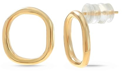 Tillverkad av Nami 925 sterling silver cirkel örhängen med guldkant smycke dam gåva för kvinnor, Sterlingsilver