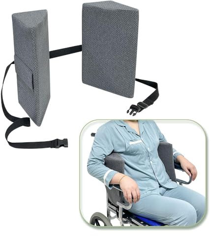 NEPPT Lateral Support for Wheelchair Side Guards Wheelchair Lateral Support Cushion Posture Foam Wedge Pillows Contoured Cushion Side Padding for Seniors Better Posture with Strap