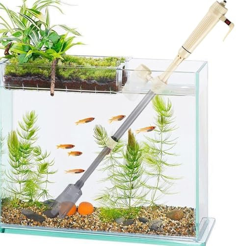 Zebbyee Aquarium Mulmsauger Elektrisch, Kies Reiniger Siphon Staubsauger, Automatische Aquarium Sauger, Fischbecken Wasserwechsel Pumpe für Aquarium Reinigung, Filtern