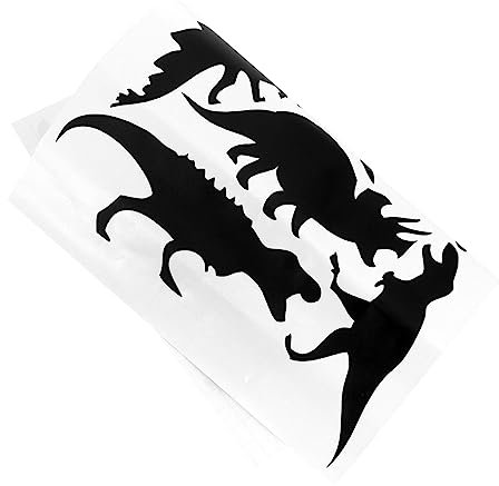 Abaodam Cartoon Dinosaur Wandsticker Schwarz Abnehmbar Pvc Wandtattoo Für Kinderzimmer Einfach Anzubringen Und Rückstandsfrei Entfernbar Dekorative Wanddeko Für Glatte Oberflächen