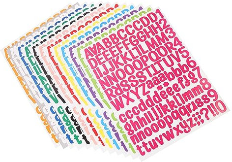 Uonlytech 12 Blatt Selbstklebende Zahlen Und Buchstabenaufkleber Wasserfeste Pvc Aufkleber Farbiges Selbstgemacht Bastelset Für Scrapbooking Notizbücher Und Heimdekoration