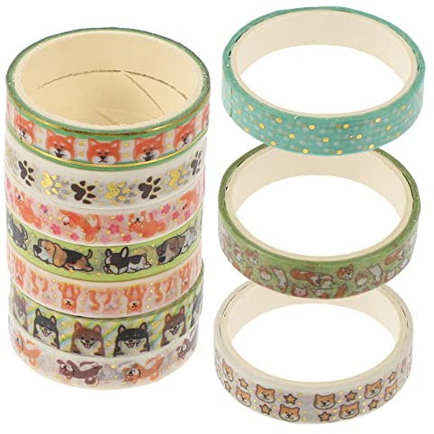 Tofficu 10rollen Cartoon Washi Papierbänder Für Scrapbooking Dekorative Klebebänder Für Handbücher Tagebücher Alben Diy Bastelband Mit Muster