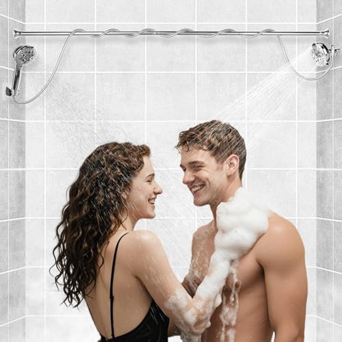 FitRepa Dual Shower Head for Couples High Pressure and Adjustable Double Shower Heads for Couple - 9-Setting Tandem Shower Head, Fit 2 Person Bathroom