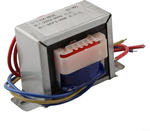 EI66 Transformador de potencia AC 220 V a salida dual 12 V 24 V convertidor de voltaje compacto con bobinado de cobre, nailon ignífugo, resistencia a altas temperaturas (salida dual 24 V)
