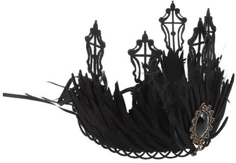 EPIGEIST Vintage Queen Tiara Haarschmuck Damen Retro Barock Krone Stirnband Gothic Kopfschmuck für Hochzeit Halloween Party Cosplay Bühnenauftritt
