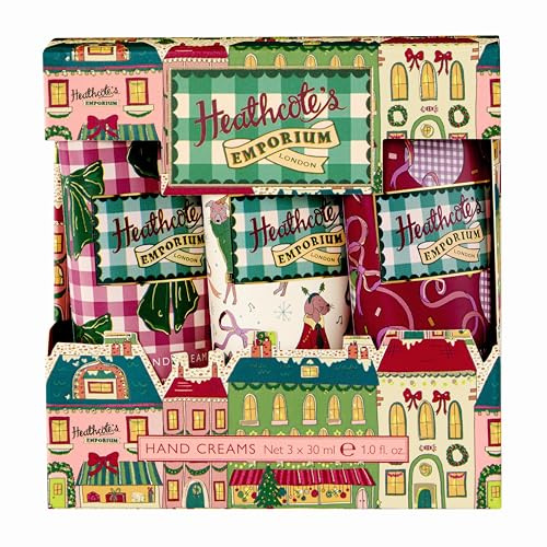 Heathcote & Ivory Hand Creams 3x 30ml, Moisturiser, Festive Fragrance, Shea Butter, Vitamin E, Travel and Pocket Size, Vegan and Cruelty Free, Beauty Gift For Her, Christmas Stocking Filler