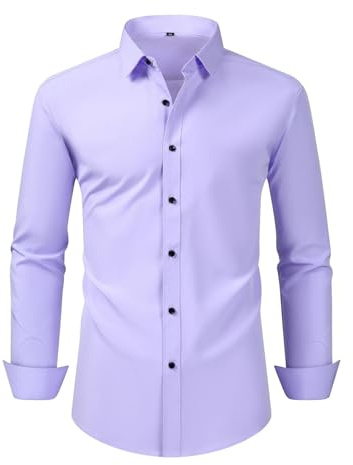UHouse Chemise Homme Manches Longues Costume Chemisette Travail Chemises pour Hommes Habillée Vêtements Business Casaul Vetement Leger Décontracté Haut Streetwear