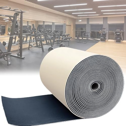 HDYZJQ High-Density Workout Shock Absorption Jump Mat for Home Gym Flooring, Sound Insulation Acoustic Foam Roll, Anti-Vibration Soundproof Noise Floor Mat(with Backing,Length 950cm)