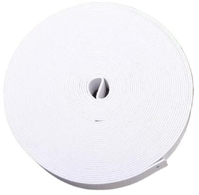 Cintas elásticas planas anchas, Gomas Elásticas Nylon 5 metros Blanco Negro 3-40mm for Coser(White,5mm)