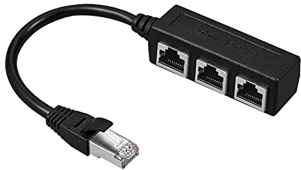 Genérico Cable divisor Ethernet RJ45,1 Macho a 3 Hembra Lan Divisor de Cable Ethernet, LAN Cable de extensión de red Ethernet