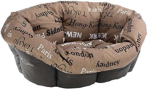 Ferplast Hundkudde, hundsäng och kattsäng SOFA 'CUSHION 12 kuddar för husdjur, vadderat överdrag, mjuk tvättbar bomullstoppning, justerbar med elastiskt band, 114 x 83 x h 37 cm brun