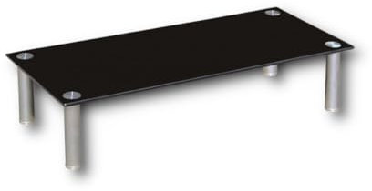 Euro Tische Mobile TV TV in vetro in 3 diverse dimensioni e colori – perfetto come tavolo per TV o supporto per schermo, vetro nero – 70 cm