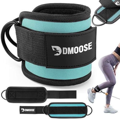 DMoose Fitness fußschlaufen Gym - Knöchelriemen Kabelzug - Klettverschluss gepolsterte fussschlaufen fur Kabelanlage, kickbacks fußschlaufe für Fitness Training - Ankle Straps Gym