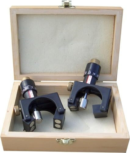 Magnetic Planer Blade Setting Jig Gauge Woodworking Tool Compatible with Axminster SCM Felder Hammer Jet Charnwood CMT Jointer Knife Gauge 2 Pcs in a Wooden Box by Xcalibur Tooling
