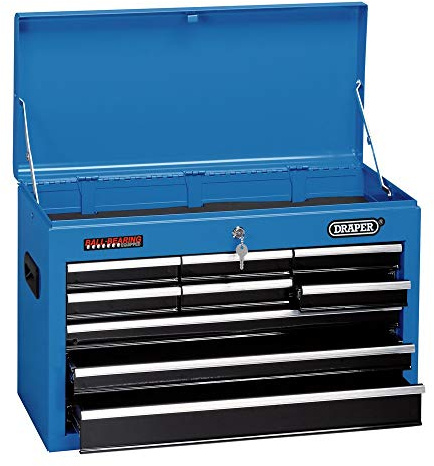 Draper 14910 Werkzeugkommode mit neun Schubladen, 66 cm, Blau