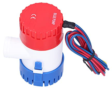 Bomba de sentina de 12V / 24V 350/500/750 / 1100GPH, bomba de sentina de bajo ruido, bomba sumergible pequeña eléctrica con interruptor semiautomático para drenaje que proporciona energía(12V-750GPH)