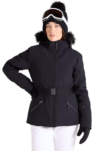 Mountain Warehouse Swiss Womens Recco Ski Jacket -Padded, Snowproof, Breathable, RECCO® Reflectors, Extra Ventilation - Best for Winter Skiing, Sports, Walking Black 12