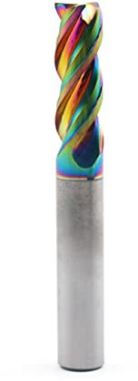 ElecMotive Fraise en bout en carbure de tungstène à 3 Dents, Fraise à queue Spirale, Fraises CNC pour Aluminium, Bois (Ø5mm x l15 x D5 x L50)