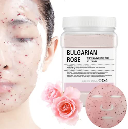 POZTL Masque en Poudre pour Soins du Visage, Masque en Gelée Hydratant avec Acide Hyaluronique, Poudre de Hydro Peel-Off Professionnelle pour Combattre Les Ridules (Normal, Rose)