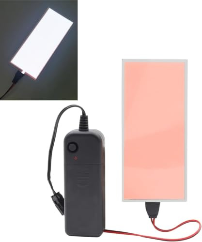 Pannello luminoso elettroluminescente (EL), fai da te, retroilluminato, lampada di carta tagliabile per decorazione festiva/cosplay/avvertimento, bianco (12 cm x 5 cm)