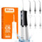 Bitvae Water Dental Flosser for Teeth Cordless, Water Teeth Cleaner Picks for Cleaning with 3 Modes & 5 Intensities, Oral Irrigator with 6 Jet Tips, IPX7 Waterproof, USB Rechargeable, Black