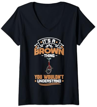 Einrad Fahrrad Lustiges Training Lernen Radfahren T-Shirt mit V-Ausschnitt