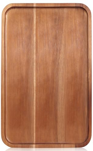 Rectangular Acacia Wood Tray Large Charcuterie Boards Party Serving Platter | Wooden Trays for Kitchen Counter Food Dish Rectangle Cheese Board Snack Cookies Platters Appetizer Plates Fruit Dessert Tray