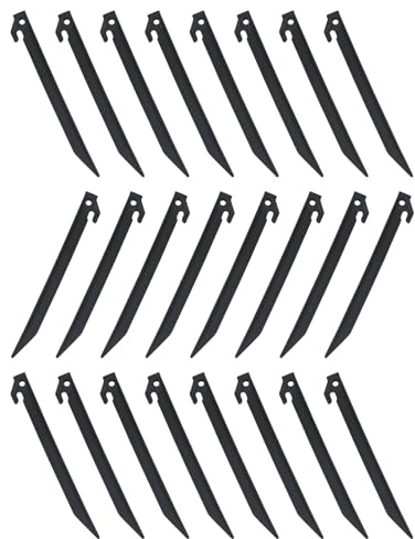 24 Packungen 230 mm Kunststoff-Zeltheringe, Garten-Landschafts-Heringe, Markisenpfahl, Camping, Wohnwagen-Set (schwarz)