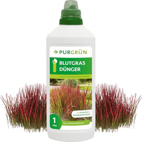 Purgrün® Blutgras-Dünger 1 Liter – Schnell wirksame mineralische Rezeptur – Premium-Flüssigdünger mit Spurennährstoffen – NPK 10+4+6 – Stärkt die Widerstandskraft