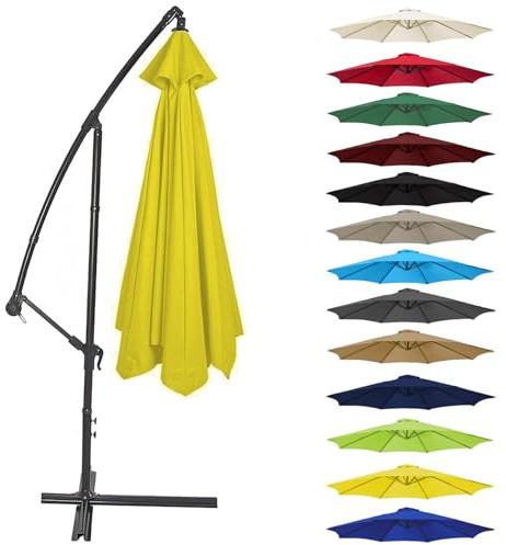 Canopy Cover 200CM 2.7M 300CM (6 Arms/8 Arms) Umbrella Replacement Cloth Cantilever Parasol Top Fabric Cover UV Protective(Color:Yellow,Size:8 ribs-3m(9.8ft))