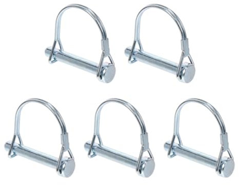 Leliafleury 5Pcs Shaft Locking Pin Trailer Lock Pin With Round Arch Safety Coupler Pin Wire Lock Pin for Track Farm Lawn Trailers Garden (6mm x 55mm)
