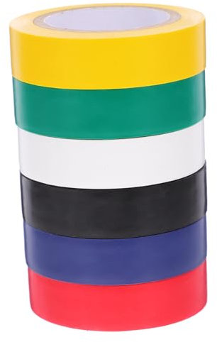 GARVALON 6rollos Cinta Aislante Eléctrica Multifuncional De Pvc De Protección y Organización De Cables Para Reparación y Bricolaje
