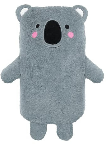 Groß Wärmflasche mit weichem Bezug - Plüsch Wärmeflasche mit Flauschig 2L, Wärmflaschen mit Handwärmer, Bettflasche für Frauen Männer