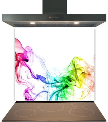 Glass Kitchen Splashback Panel – Design 2009, 60x60cm, 6mm Toughened Heat Resistant Tempered Glass Hob Backsplash with Polished Edges, Easy Clean Cooker Wall Protector for Modern Kitchen Cooker & Hob