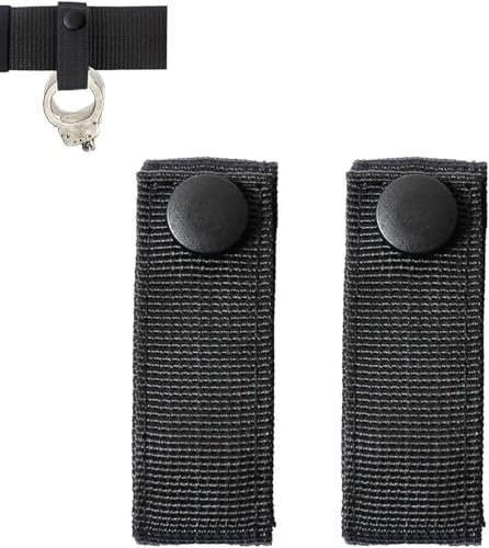 2 Stück Handschellengurt,Handschellengurthalter, Manschettenhalter,Taktische Handschellenhalter,Nylon Handschellenriemen mit Druckknopfverschluss,für 2,25 Zoll Dienstgürtel