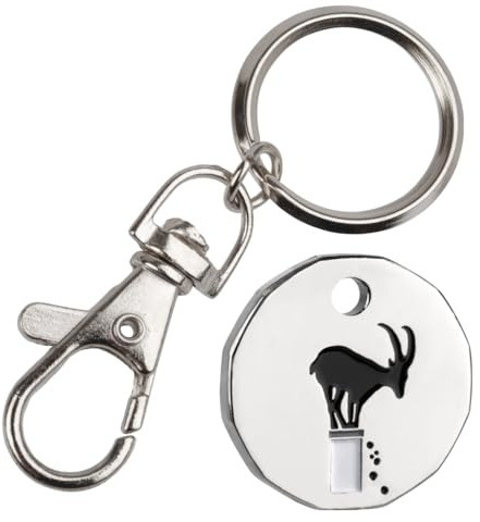 Harts Banksy Balancing Goat urban art Trolley locker Token Keyring New shape,12 sided x 1 unit